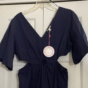 Umgee Deep Blue Cutout Dress